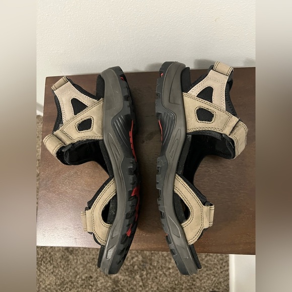 Ecco Men's Black and Tan Sandals - Picture 6 of 14